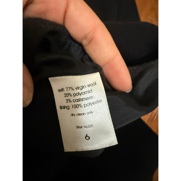 Susana Monaco sleeveless black wool old money retro asymmetric mini dress size 6 - Picture 3 of 6